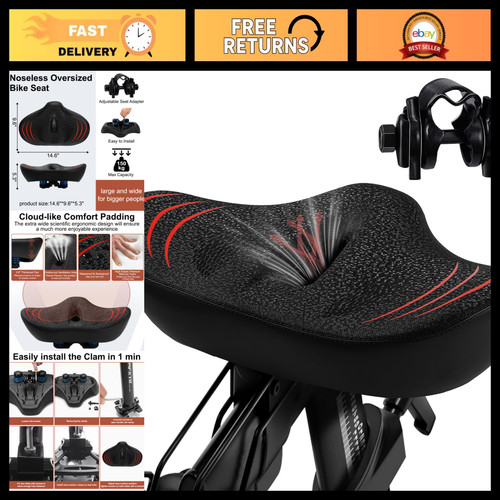 Oversized noseless bike seat - bike,